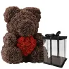 Infini rose fleur ours en peluche avec coeur 40 cm
